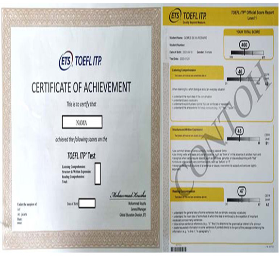 TSertifikat Tes TOEFL ITP Online